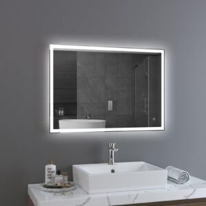 DIVA 1300×800 mm taisnstūra LED spogulis ar atvirzītu priekšējo apgaismojumu