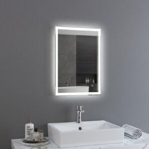 DIVA 600×800 mm taisnstūra LED spogulis ar atvirzītu priekšējo apgaismojumu