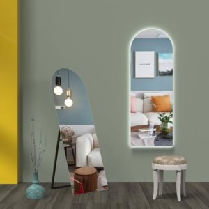 MIA 595×1645 mm pilna auguma arkas formas LED spogulis ar fona apgaismojumu