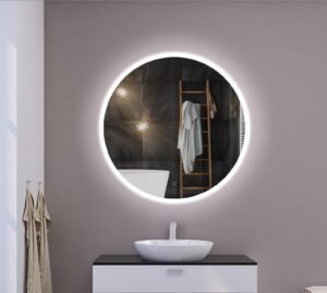 RENE 600 mm apaļš LED spogulis ar priekšējo apgaismojumu