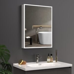 ARLO 600×800 mm rectangular LED mirror with cabinet - with front light