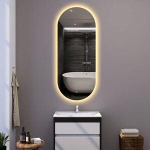 LIO 400×1100 mm ovāls LED spogulis ar fona apgaismojumu