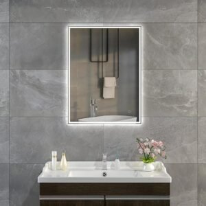 KELI 600×800 mm rectangular LED mirror with reversed front light (Scandinavian design)
