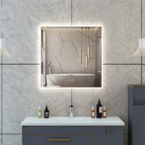 JUDI2 900×900 mm rectangular LED mirror with front light