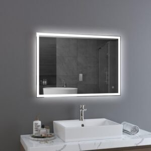 DIVA 1300×800 mm rectangular LED mirror with reversed front lighting