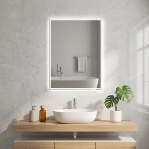 KELI 600×800 мм прямоугольное светодиодное зеркало с реверсивной фронтальной подсветкой (скандинавский дизайн)