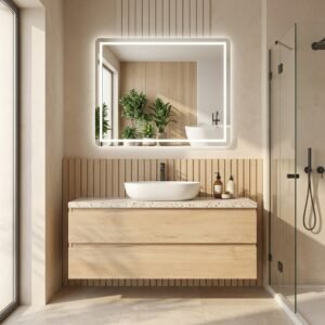 HUGO 1000×800 mm rectangular LED mirror with front and rear lighting (2 LED strips)