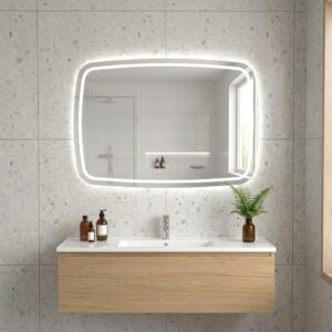 JAUNUMS: MILA 1000×800 taisnstūra LED spogulis ar neredzamu priekšējo un aizmugurējo apgaismojumu