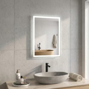 DIVA 500×700 mm rectangular LED mirror with reversed front lighting