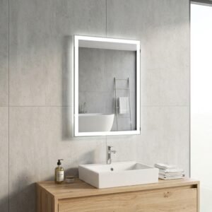 DIVA 600×800 mm rectangular LED mirror with reversed front lighting