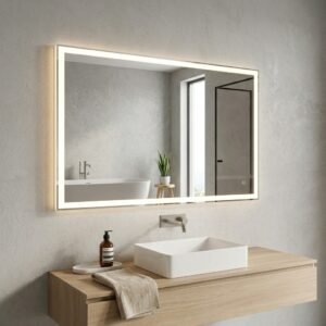 DIVA 1300×800 mm rectangular LED mirror with reversed front lighting