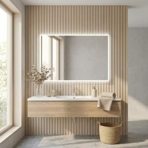 JUDI2 1200 × 800 mm taisnstūra LED spogulis ar bezvadu vadību