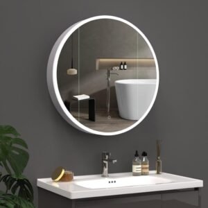 ARI 800 mm Round LED mirror with cabinet - front lighting
